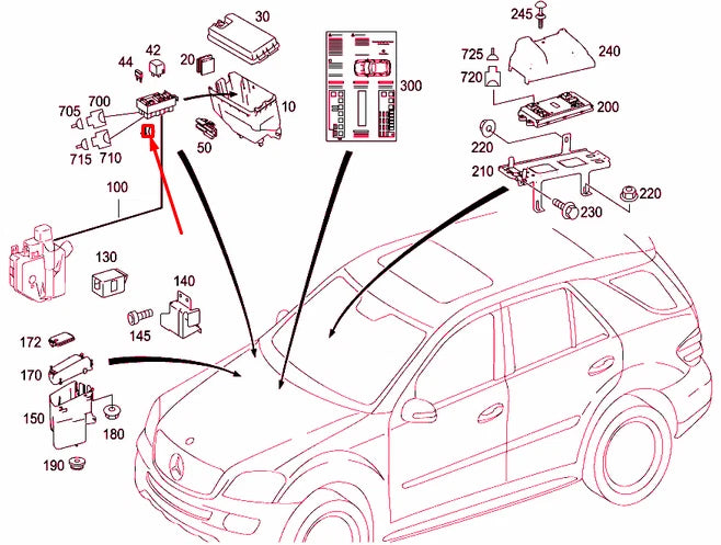 NEW MERCEDES-BENZ M W164 FUSE BOX A1645402972 ORIGINAL