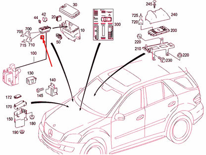 NEW MERCEDES-BENZ M W164 FUSE BOX A1645402972 ORIGINAL