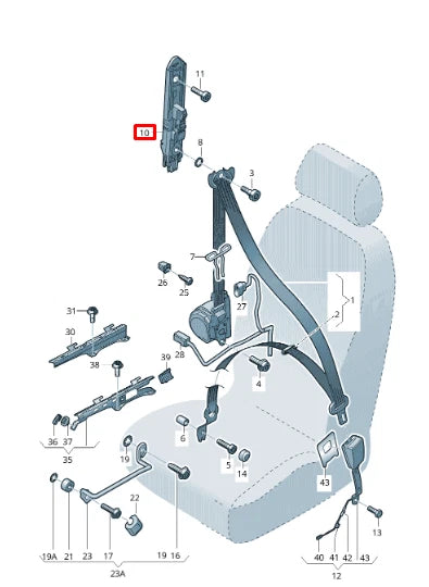 NEW VW GOLF MK7 FRONT SEAT BELT HEIGHT ADJUSTER 8V0857819A