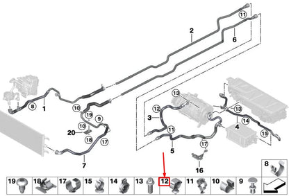 NEW BMW 1 F20 RADIATOR COOLING HOSE CLAMP 11537599270 7599270 ORIGINAL