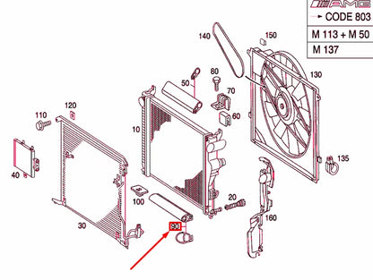 NEW MERCEDES-BENZ CL COUPE C215 RADIATOR BOOTOM BOOT A2205050386 ORIGINAL