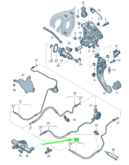 new volkswagen passat b8 3g clutch cable 5q2721465aa original