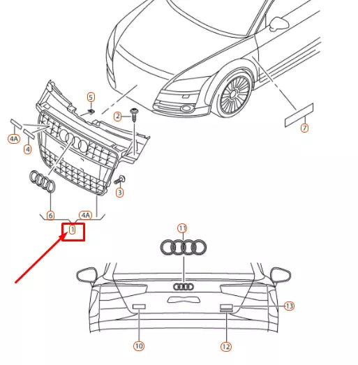 NEW AUDI TT RS 8J MK2 RADIATOR GRILLE 8J0853651GWJF ORIGINAL