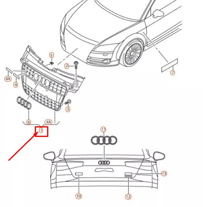 NEW AUDI TT RS 8J MK2 RADIATOR GRILLE 8J0853651GWJF ORIGINAL
