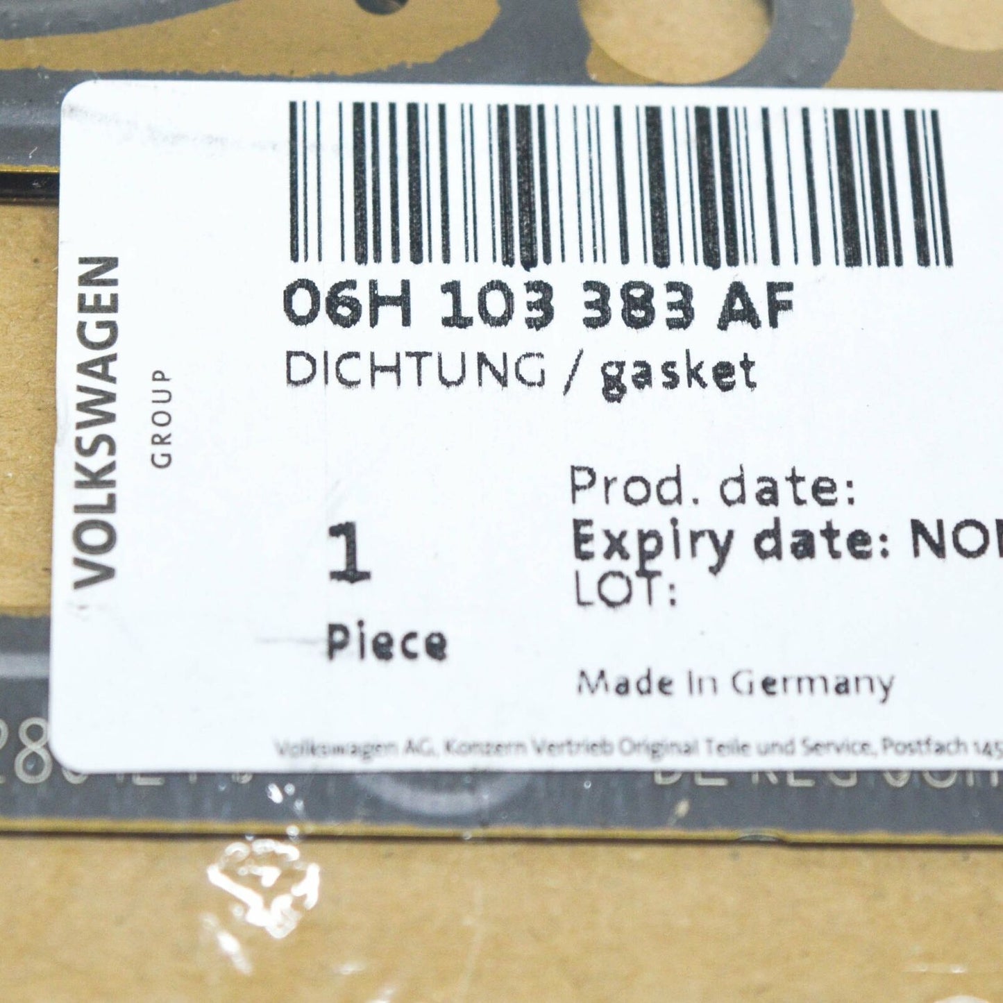 NEW VOLKSWAGEN BEETLE A5 ENGINE CYLINDER HEAD GASKET 06H103383AF ORIGINAL