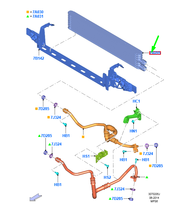 new ford kuga mk2 c520 transmission oil cooler assy 2094896 original