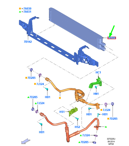 new ford kuga mk2 c520 transmission oil cooler assy 2094896 original