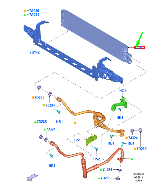 new ford kuga mk2 c520 transmission oil cooler assy 2094896 original