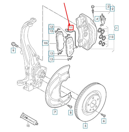 NEW AUDI Q7 4M FRONT BRAKE PAD WEAR SENSOR 4M0615121AB