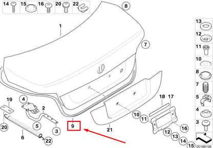 NEW BMW 5 E60 TRUNK LID SEALING 7110420 51767110420 ORIGINAL