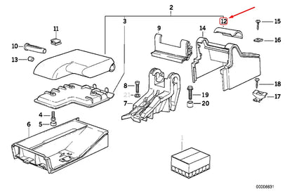 NEW BMW 3 E36 CENTRE ARMREST COVER 51168151683 8151683 ORIGINAL