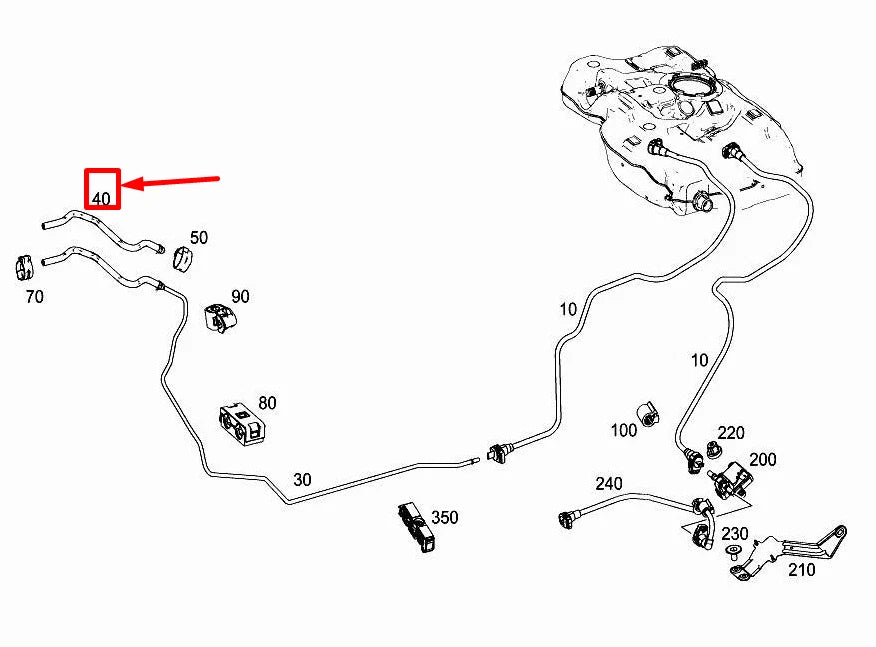 NEW MERCEDES-BENZ A W176 FUEL FEED HOSE A2464760126 ORIGINAL