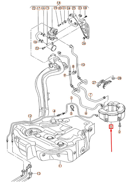 NEW AUDI A3 8P ACTIVATED CHARCOAL CONTAINER VAPOR CANISTER 1K0201797C ORIGINAL