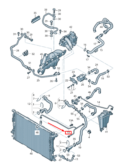 new audi q5 8r engine coolant hose 8r0121081bg original