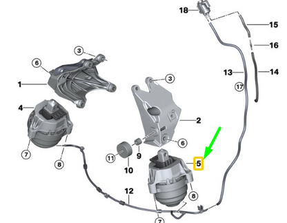 new bmw 5 g30 left side engine mount 22116883513 6883513 original