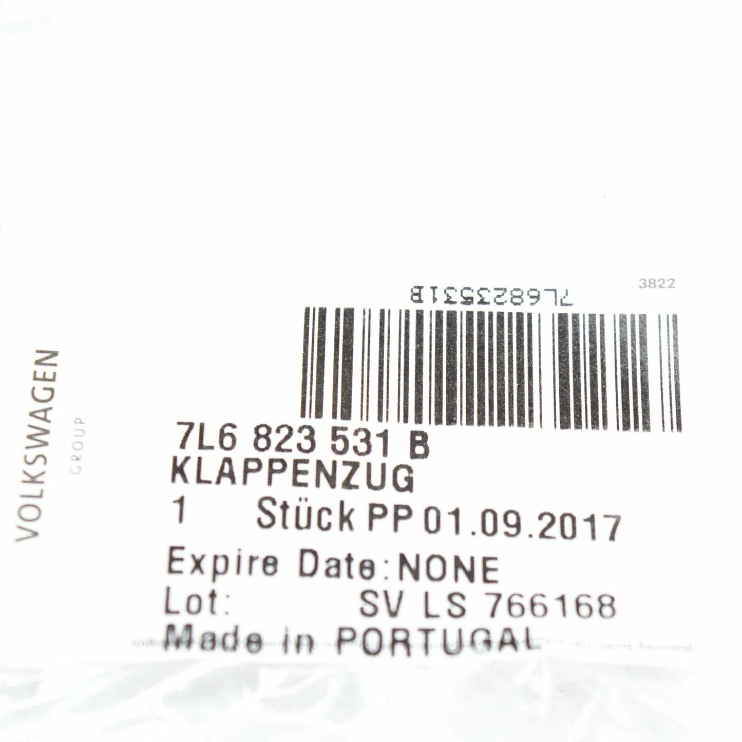 NEW VW TOUAREG 7LA FRONT BONNET HOOD RELEASE CABLE 7L6823531B