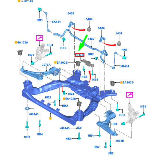 new ford mondeo mk5 front suspension damper assy 5218089 dg9c-3c156-ab original
