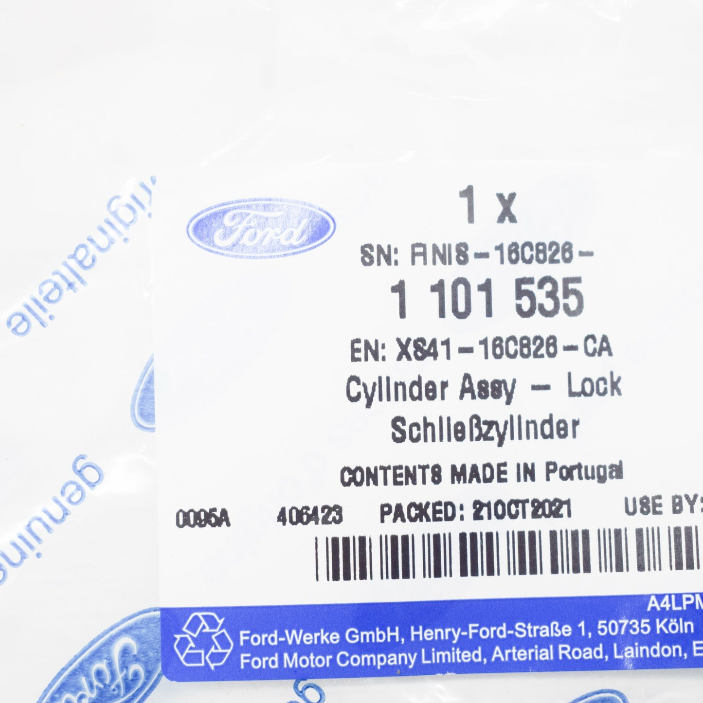 new ford focus mk1 lock cylinder assy 1101535 xs41-16c826-ca original