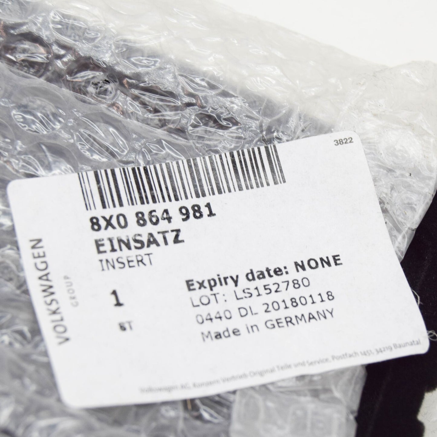 NEW AUDI A1 8X ARMREST INSERT 8X0864981 ORIGINAL