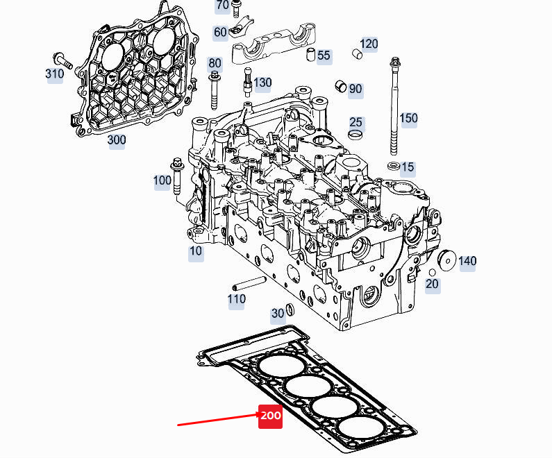 NEW MERCEDES-BENZ A W177 ENGINE CYLINDER HEAD GASKET A2600160200 ORIGINAL
