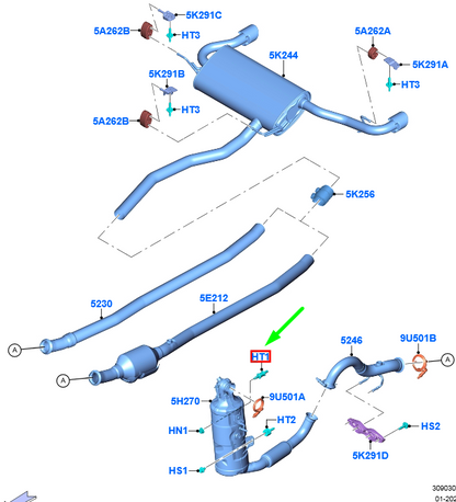 new ford kuga mk3 exhaust stud 1832026 w716955-s307 original