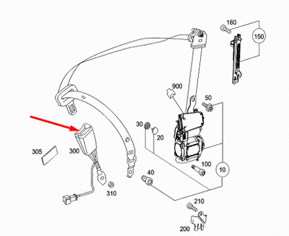 NEW MERCEDES-BENZ C-CLASS W204 FRONT LEFT SEAT BELT BUCKLE A2048600169 ORIGINAL