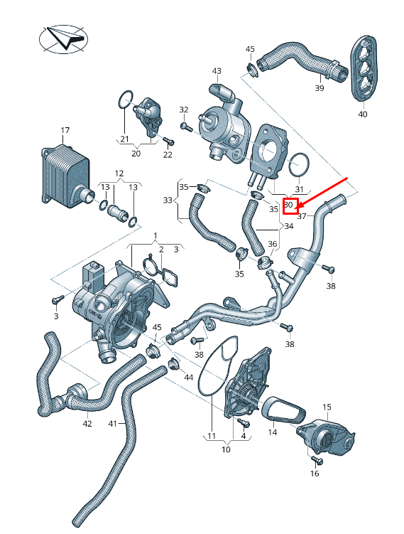 new audi a4 b9 engine cooler for coolant 06l121251b original