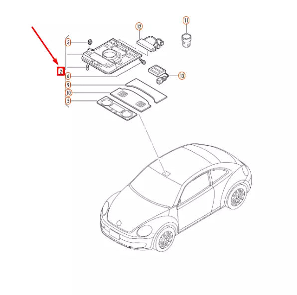 NEW VOLKSWAGEN BEETLE A5 ROOF INTERIOR FRONT LIGHT 1K8947106CYML ORIGINAL