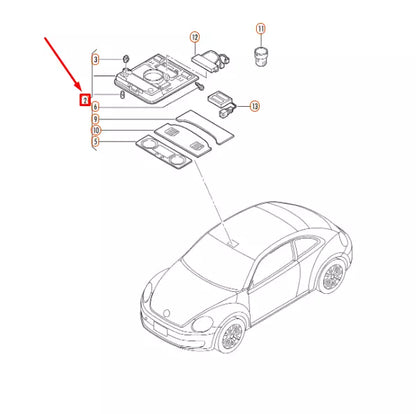 NEW VOLKSWAGEN BEETLE A5 ROOF INTERIOR FRONT LIGHT 1K8947106CYML ORIGINAL