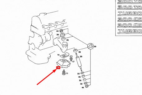 NEW MB SALOON W123 FRONT ENGINE SUSPENSION RUBBER MOUNTING A1232411613 ORIGINAL