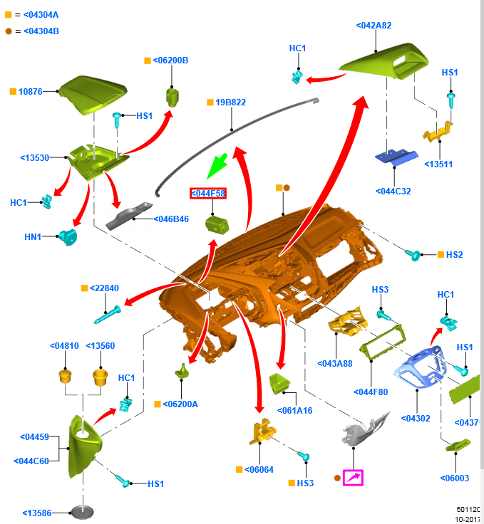 new ford transit custom mk1 dash panel switch opening cover cap 2308085 original
