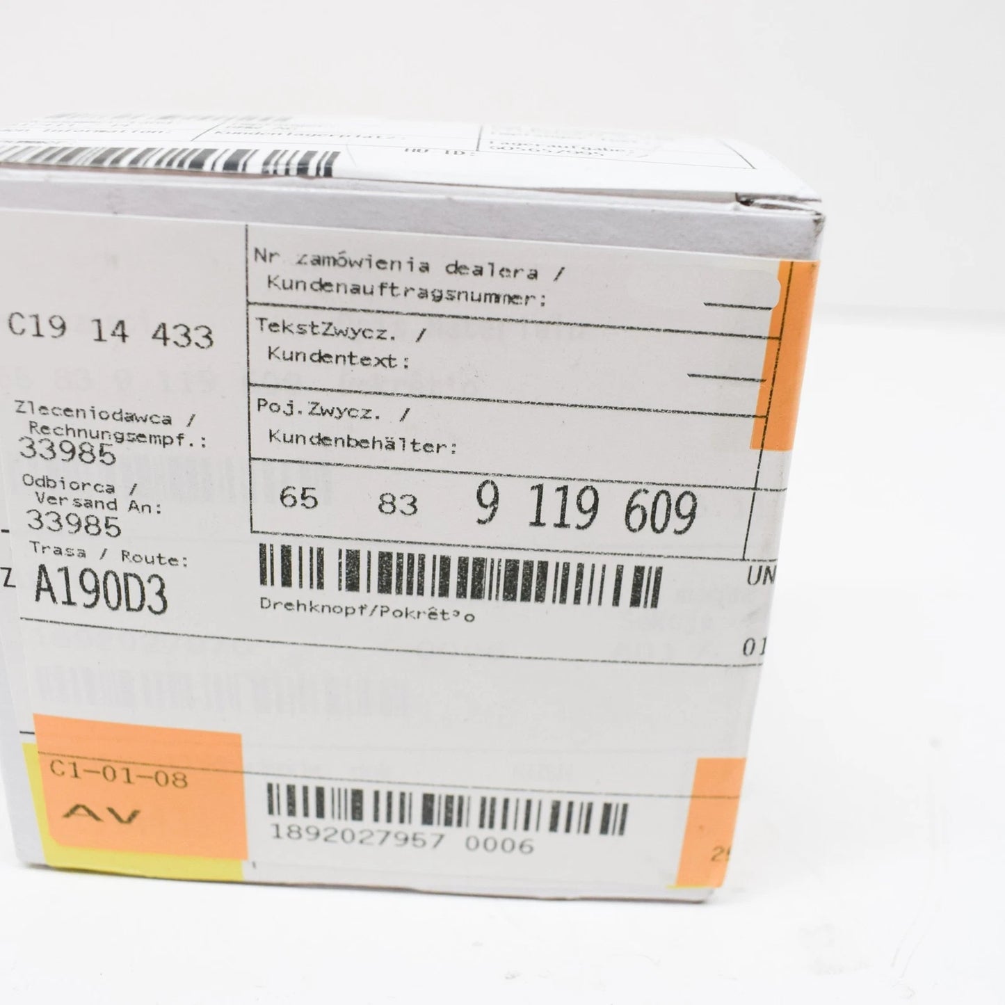 NEW BMW 5 E60 ROTARY KNOB 65839119609 9119609 ORIGINAL