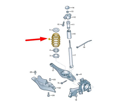 NEW VOLKSWAGEN PASSAT B8 REAR COIL SPRING 3Q0511115AQ ORIGINAL