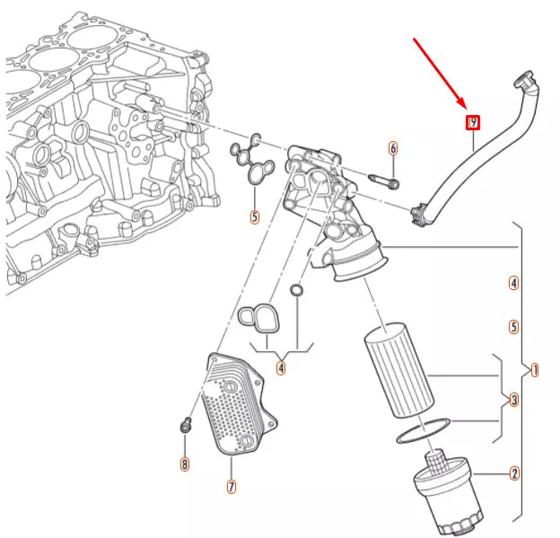 NEW VOLKSWAGEN BEETLE A5 OIL FILTER BREATHER HOSE 07K103558C ORIGINAL