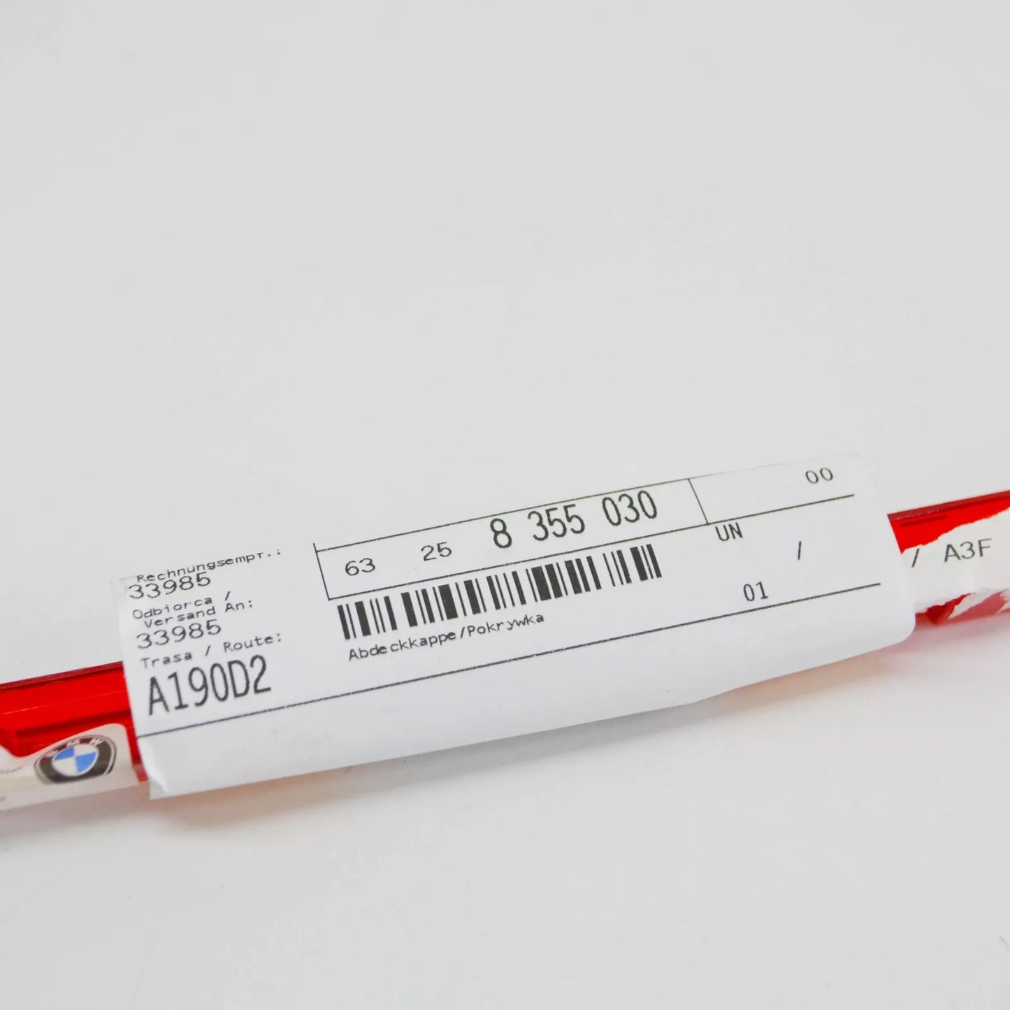 NEW BMW 5 TOURING E34 THIRD BRAKE LIGHT COVER 63258355030 8355030 ORIGINAL