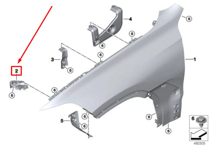 NEW BMW X7 G07 FRONT LEFT SIDE PANEL BRACKET 7497291 41007497291 ORIGINAL