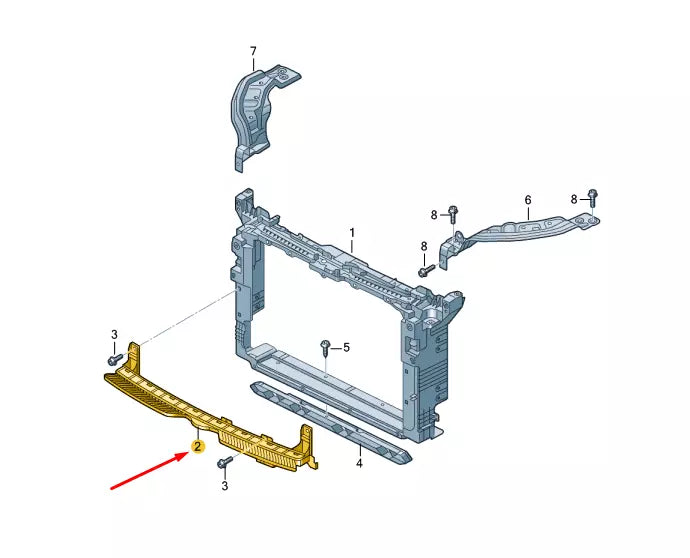NEW VOLKSWAGEN T-CROSS C11 RADIATOR FRONT CENTER HOLDER 2GM805705B 2021