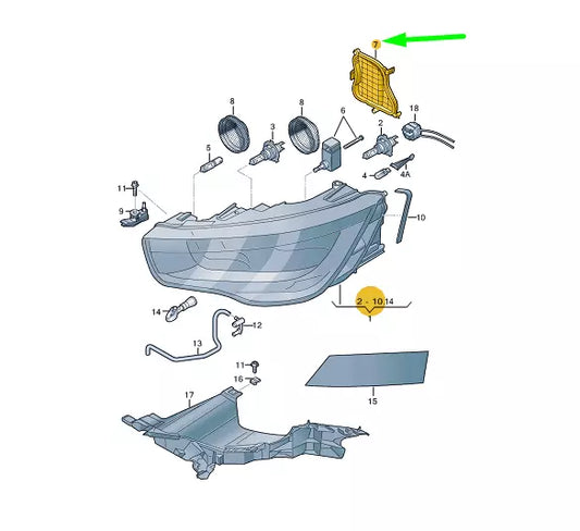 NEW AUDI A1 MK1 FRONT RIGHT HEADLAMP COVER CAP 8X0941158