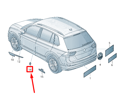 new volkswagen tiguan ad1 right side manufacturer's badge 510853688qfod original