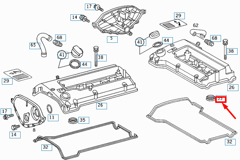 NEW MERCEDES-BENZ SPRINTER W903 SPARK PLUG BORE SEAL A1110160721 ORIGINAL