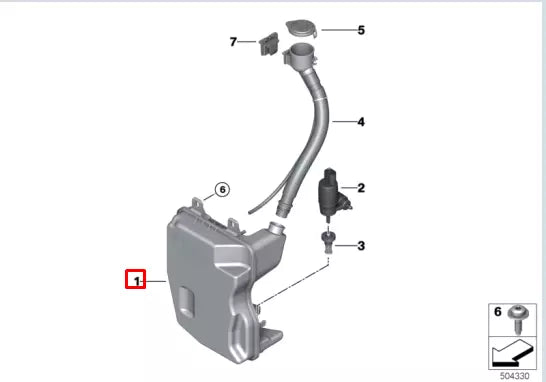 NEW BMW 1 F40 WINDSHIELD WASHER FLUID RESERVOIR TANK 61669879310 ORIGINAL