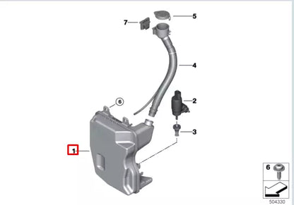 NEW BMW 1 F40 WINDSHIELD WASHER FLUID RESERVOIR TANK 61669879310 ORIGINAL
