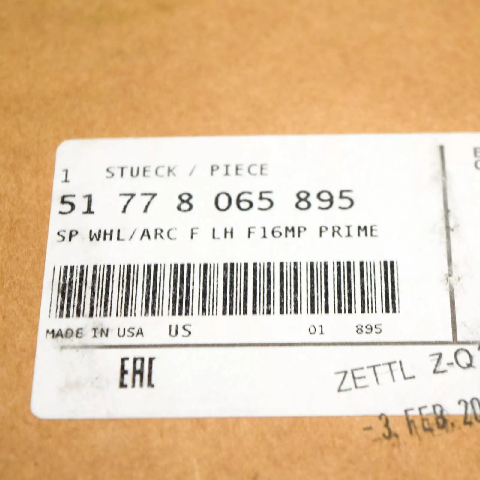 NEW BMW X6 F16 F86 FRONT LEFT FENDER ARCH MOLDING TRIM 51778065895 ORIGINAL