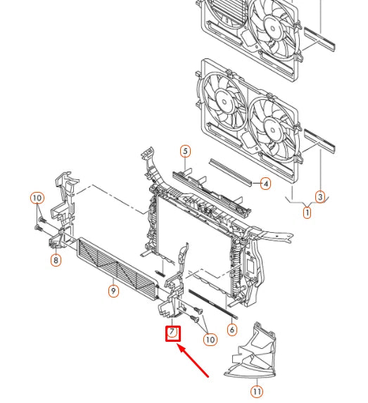 NEW AUDI Q5 8R LEFT RADIATOR AIR GUIDE 8R0121283J ORIGINAL
