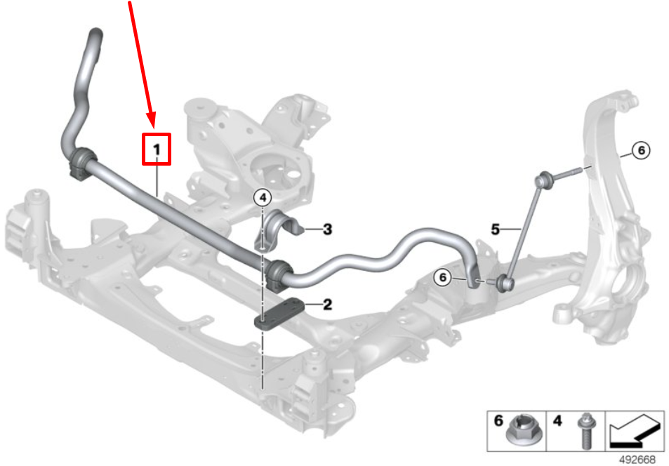 new bmw x5 g05 front stabilizer 31356870665 6870665 original