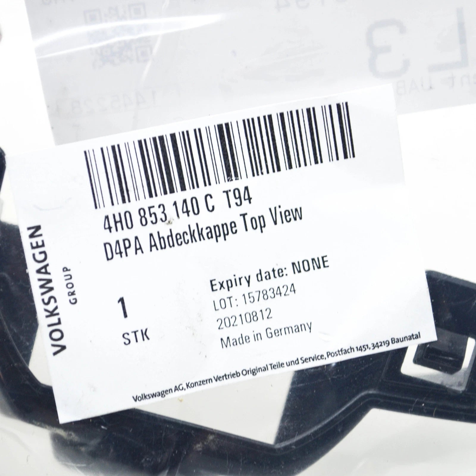 NEW AUDI A8 4H FRONT BUMPER GRILLE COVER CAP 4H0853140CT94