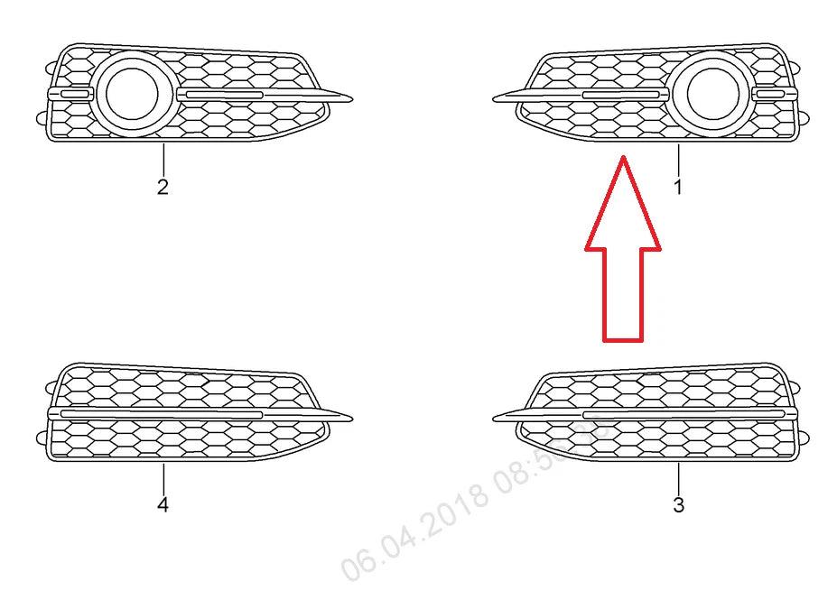 NEW AUDI A6 C7 LEFT FOG LIGHT GRILLE 4G0807681E9B9 4G0807681E S-LINE ORIGINAL