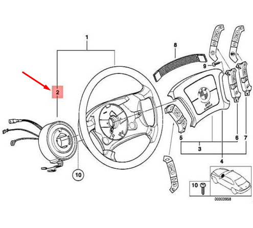 new bmw 5 e39 steering wheel slip 32341093245 1093245 original