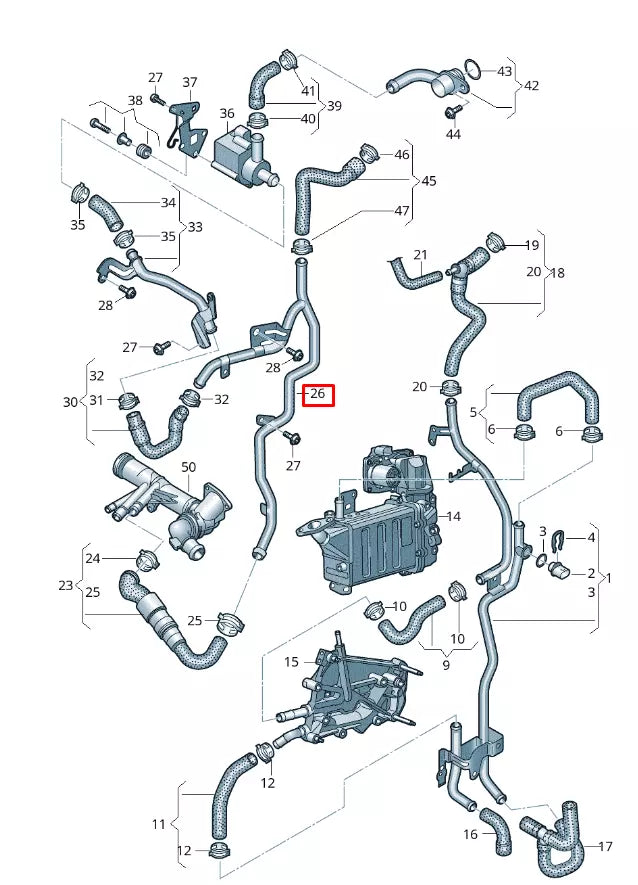 NEW VOLKSWAGEN MULTIVAN T7 STM STN COOLANT HOSE PIPE 04L121397D