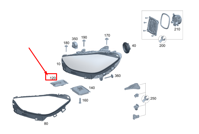 new mercedes-benz c w206 left led headlight control unit a2239006330 original